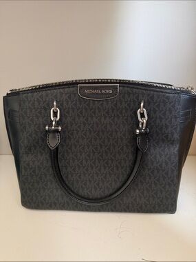 Michael Kors Charcoal/Black Signature Satchel